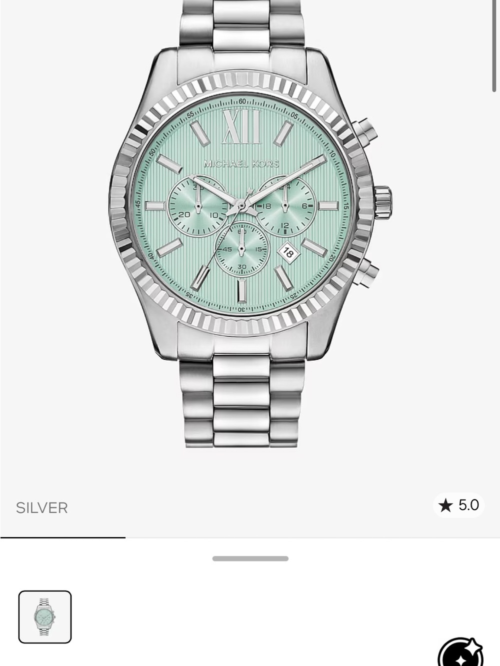 Unisex Michael Kors Silver Watch with Baby Blue Dial